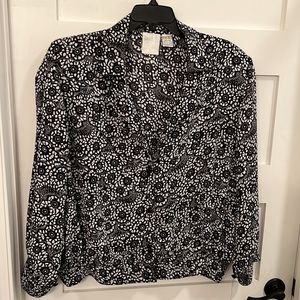 Rivista II vintage blouse button up 20W with shoulder pads elastic waistband.